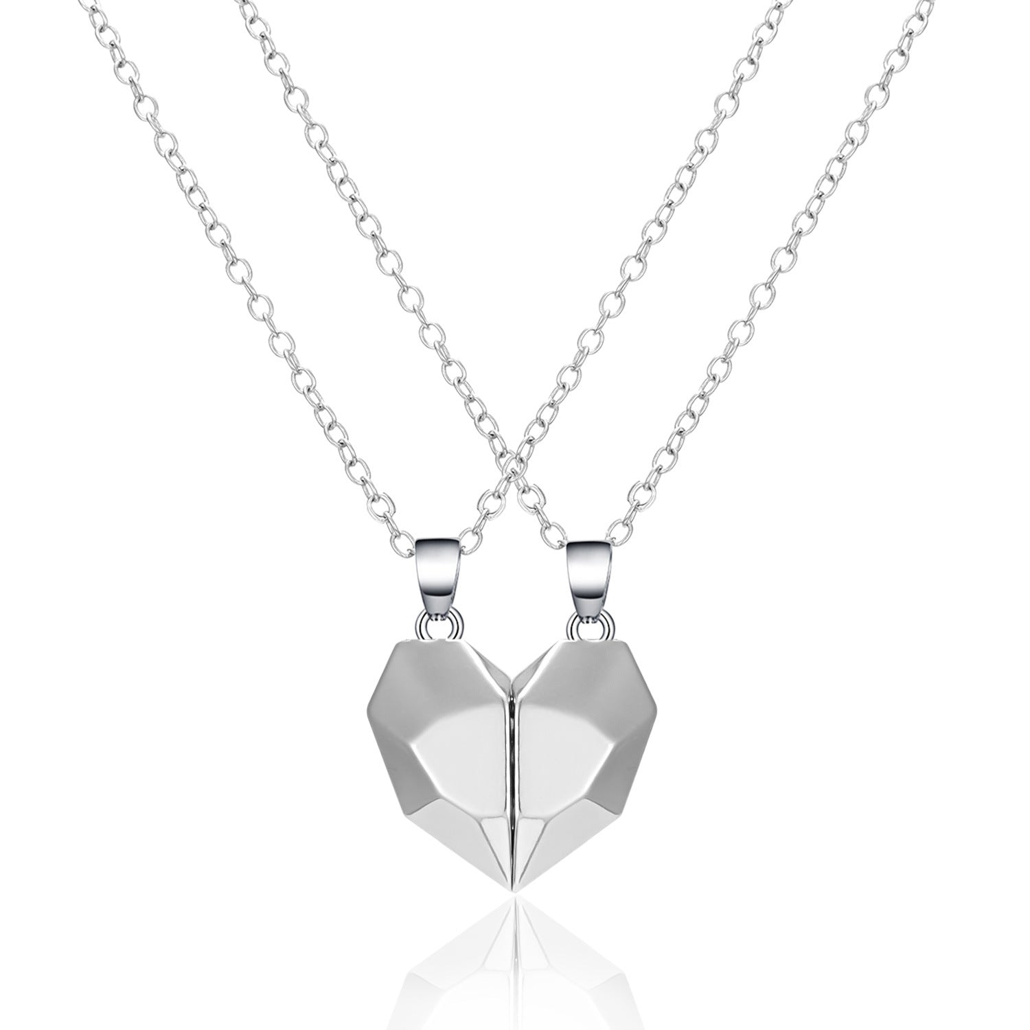 Wholesale Magnetic Attraction Black and White Stitching Magnetic Love Necklace Set of Two